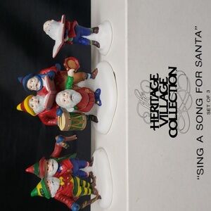 Dept. 56 Heritage Village Collection Porcelain Set/3 "Sing a Song for Santa"